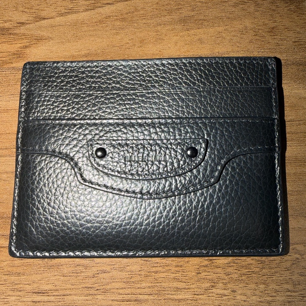Balenciaga Black Leather Card Holder